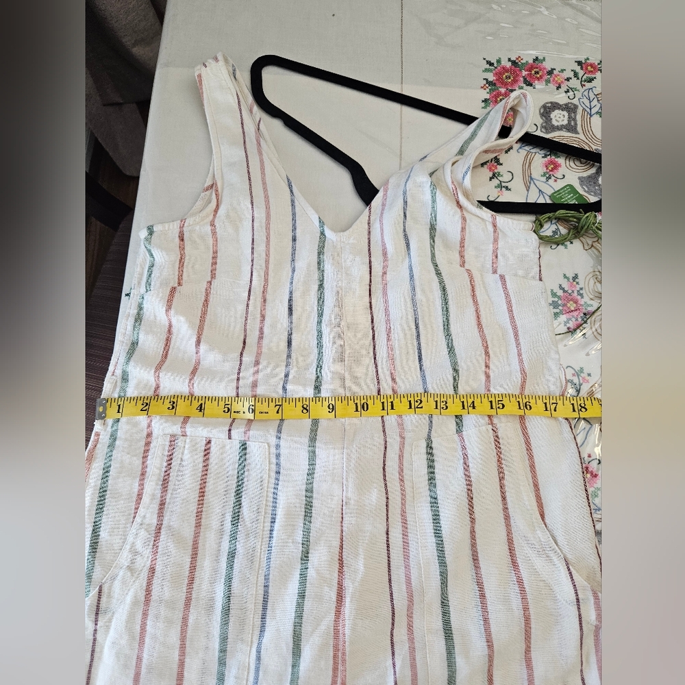 American Eagle Outfitters Striped Jumpsuit - White with Multicolor Stripes - Picture 9 of 10